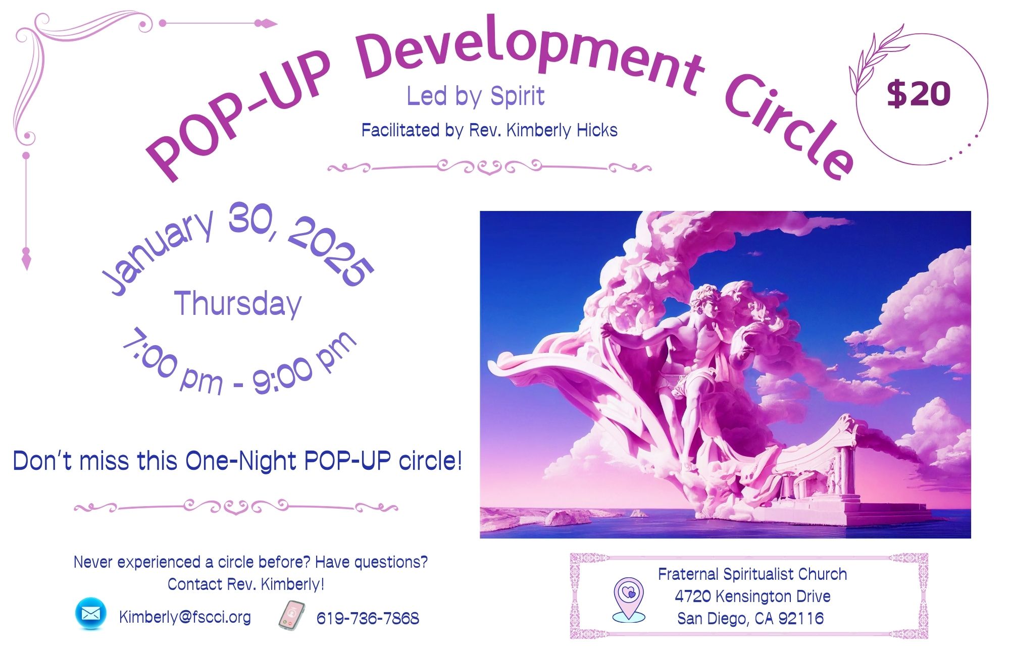 POP-UP Development Circle – Fraternal Spiritualist Church